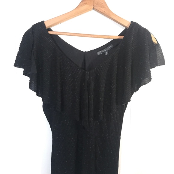 Adrianna Papell Sparkle Stripe Ruffle Top - Picture 3 of 8